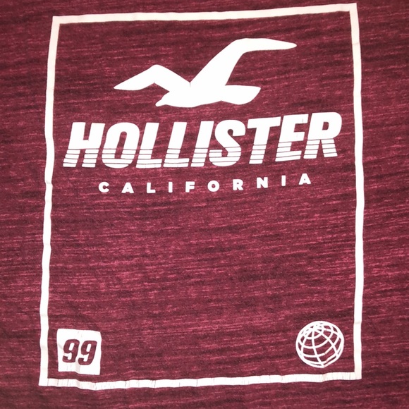 Hollister California Red Heathered Graphic Logo Shirt - 2 - Picture 5 of 9
